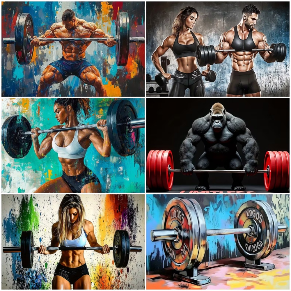Photography Sport - خلفية بتصميم رياضة رفع الأثقال، ديكور