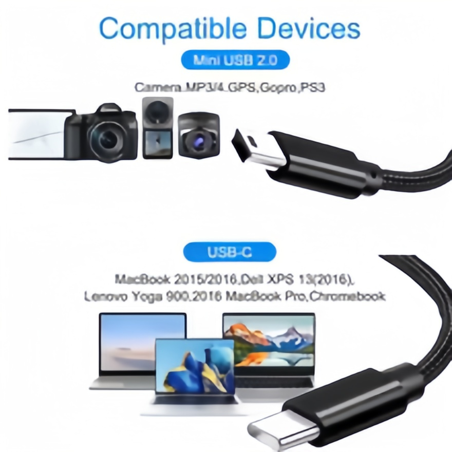 كابل USB C إلى Mini USB قصير - - مراجعة Photograph Mp3 وسعره