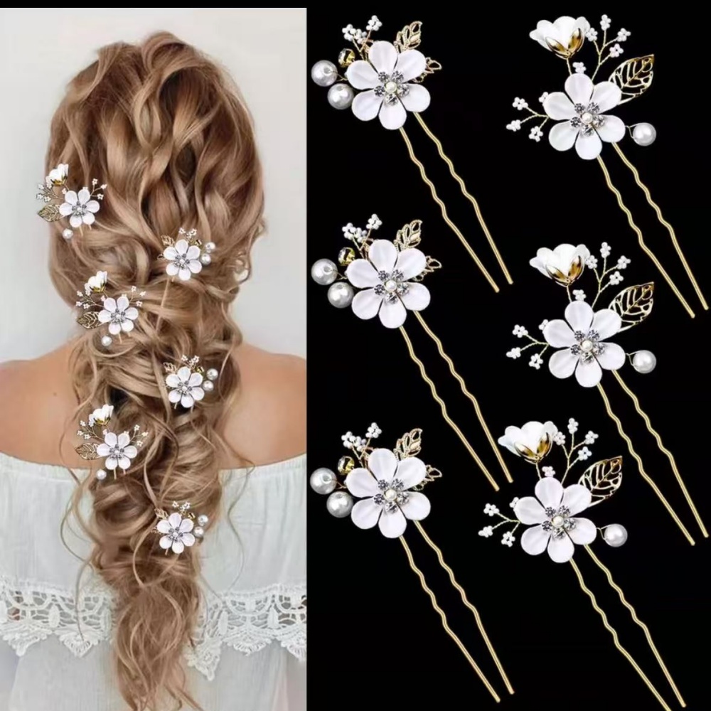 مجموعة دبابيس شعر زهرية من 6 ق - مراجعة Photography Date وسعره